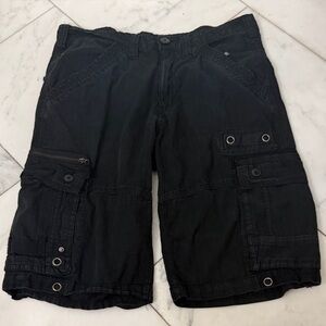 Vintage Request Jeans Premium Black Cargo Shorts Men’s Size 33 waist 90s Y2K